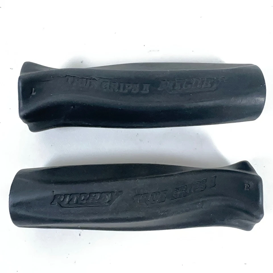 Empuñaduras de bicicleta de montaña Ritchey True Grips II Old School de colección MTB negras A46 Foto 2 de 4