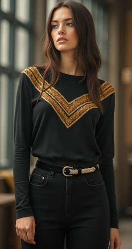 Women Black Faux Leather Gold Weave Braide Narrow Waistband Belt Gold Buckle S M - Picture 16 of 24