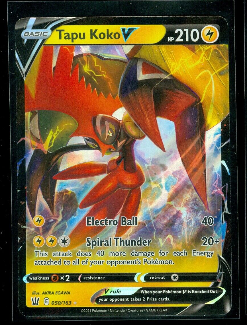 Tapu Koko V 50/163 Battle Styles - Pokemon Card *Pack Fresh* Full Art Rare