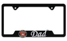 3D MARINES DAD BLACK METAL LICENSE PLATE FRAME USA MADE