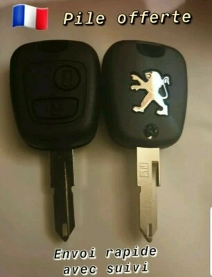 ★ COQUE CLE TELECOMMANDE PLIP PEUGEOT 107 206 207 ★ PILE CR2016 OFFERTE