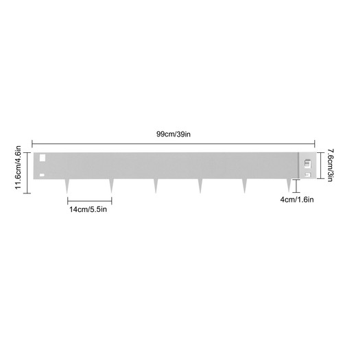 5PCS 3"x39" Outdoor Yard Barrier Steel Lawn Edging Metal Landscape Edging Grey - Picture 5 of 12