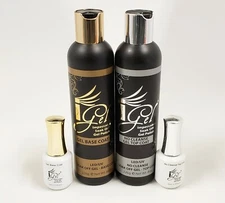 Igel Impeccable Soak off Gel - Bundle Base Coat & No-wipe Top coat (8oz & 0.5oz)