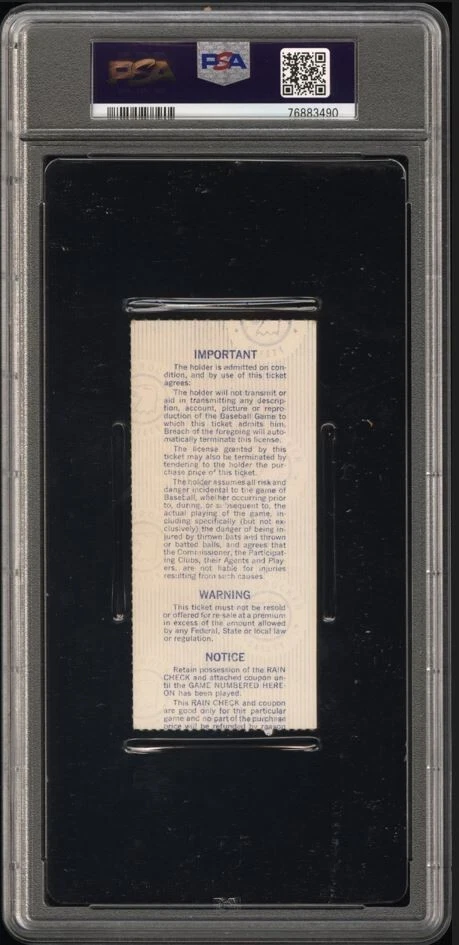 Reggie Jackson HOF 1977 Signed World Series Game 1 Ticket PSA 4 PSA/DNA 10 Auto - Image 2 of 3