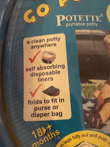 On The Go Potty Potette Portable Potty 18+months 3 liners & travel bag New - Picture 2 of 12
