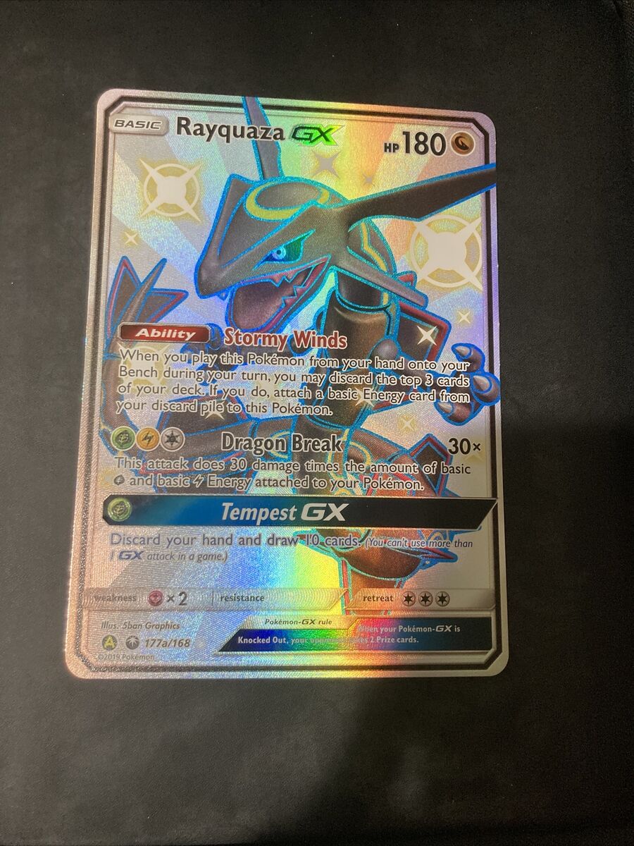 Pokémon TCG Hidden Fates Rayquaza GX Shiny Full Art 177a/168