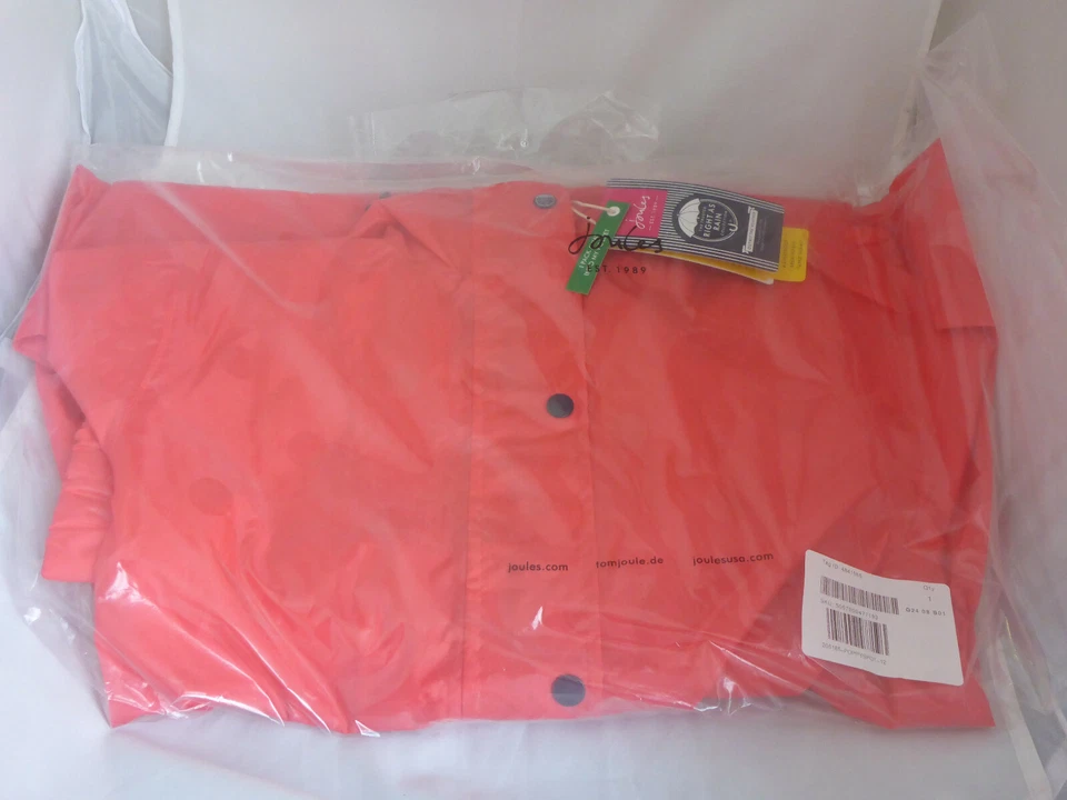 Joules GoLightly Poppy Spot Red Packaway Jacket Waterproof Rain Mac Coat Women 8 - Image 4 of 4