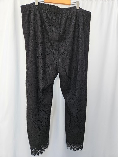 NUEVO CON ETIQUETAS J.Crew Pantalón de tiro alto Peyton de pierna ancha en encaje negro Plus US22 - Imagen 3 de 8