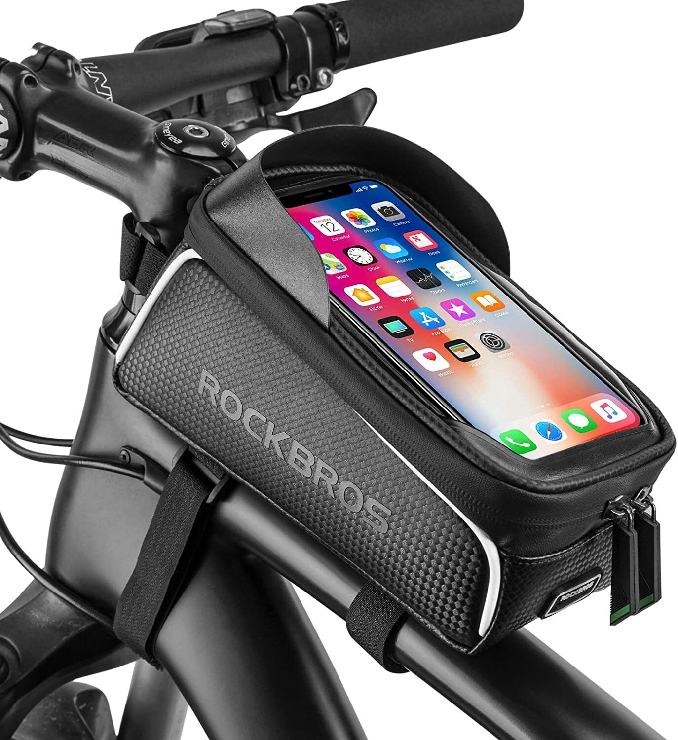 ROCKBROS MTB Bike Front Top Tube Frame Bag Waterproof Cycling Phone Case 6.5&ldquo;