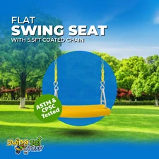 SWING SET STUFF INC. FLAT SEAT WITH 5.5 FT. COATED CHAIN YELLOW playground 0310