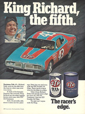 1974 STP Oil Treatment Filter King Richard Petty Daytona Racing vintage Print AD