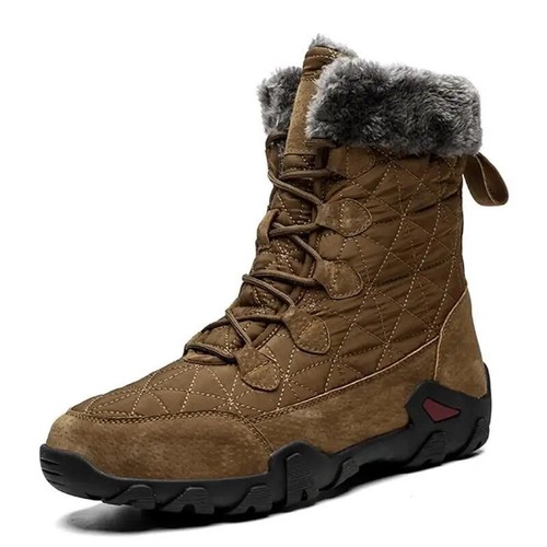 Winter Plush Men's Snow Boots Waterproof Outdoor Non-slip Keep Warm Hiking Boots - Picture 2 of 21