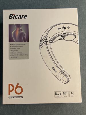 Bicare P6 Neck Massager w/ Remote controller White, Electric Impulse Massage