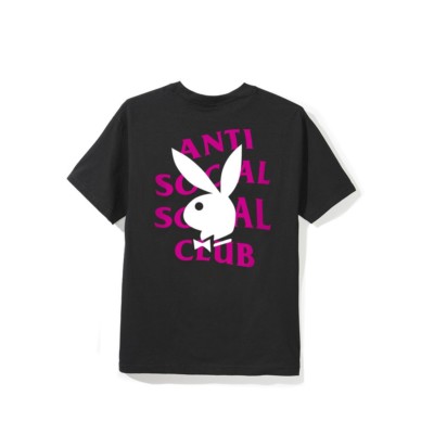 100% Auth Anti Social Social Club Playboy Remix Black Tee - Size M