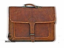 Men Leather Briefcase Shoulder Bag Rare Find Business Handbag Tote Messenger Bag