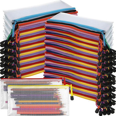Harloon 150 Pack Pencil Pouch Bulk Back School Supplies Mesh Zipper Pencil Cases