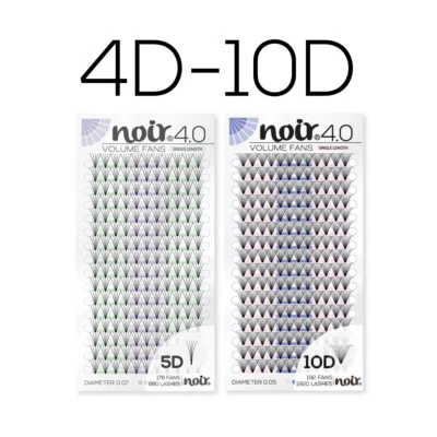 Premade Lash Fans Noir 4D 5D 6D 7D 8D 9D 10D Russian Volume Eyelash Extensions