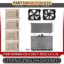 Radiator & AC Condenser & L & R Cooling Fan Kit for Honda CR-V 2017-2022 L4 1.5L