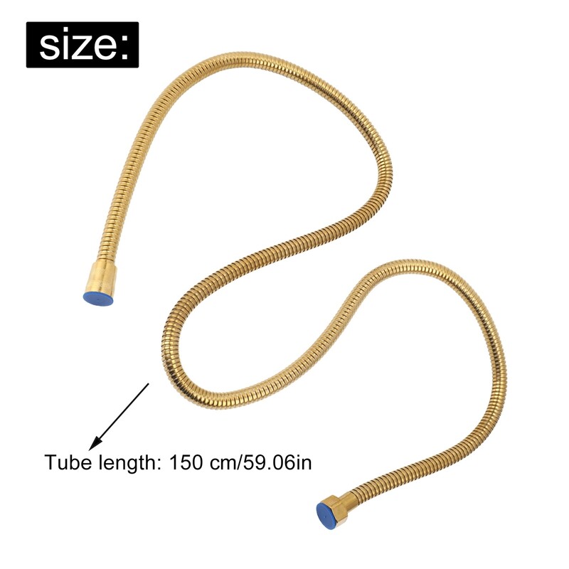 1.5m Gold Shower Head Hose Long Flexible Stainless Steel Bathroom Water