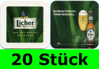 20 Stück Bierdeckel Licher Bier Lich Pilsner Bar Party Theke Tresen