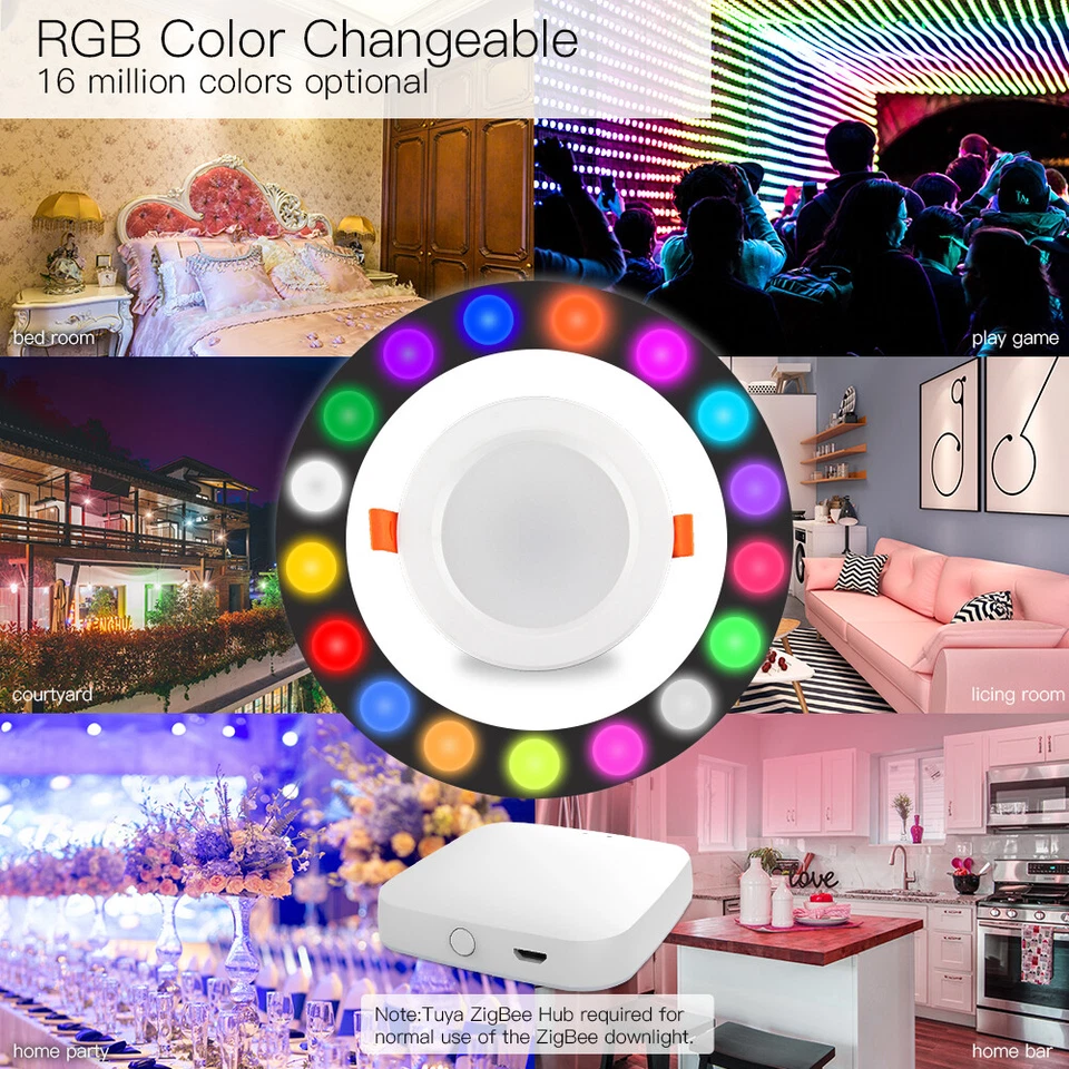 MOES ZigBee Smart LED Downlight Spot Bulb 7W 10W Dimmable RGB Hot & Cold - Image 2 of 4