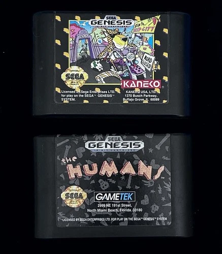 Vintage Sega Genesis Games The Humans and Too Cool To Fool 1990’s 2 Pc Lot
