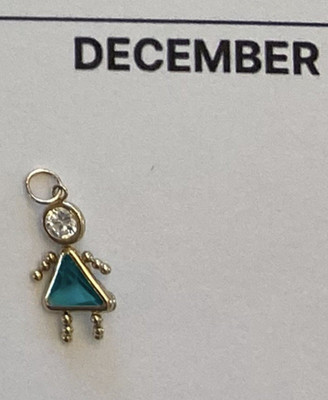 Vintage 14KT Yellow Gold BIRTHSTONE BABY BOY / GIRL Charm PENDANT gemstone MOM