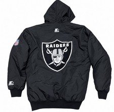 Vintage Oakland LA Las Vegas Raiders Nike Starter Football Jacket Heavy Warm L