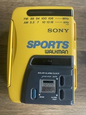 Sony Walkman Sports WM-B52 Cassette Player Solar Time/Alarm Belt Clip - VGC 