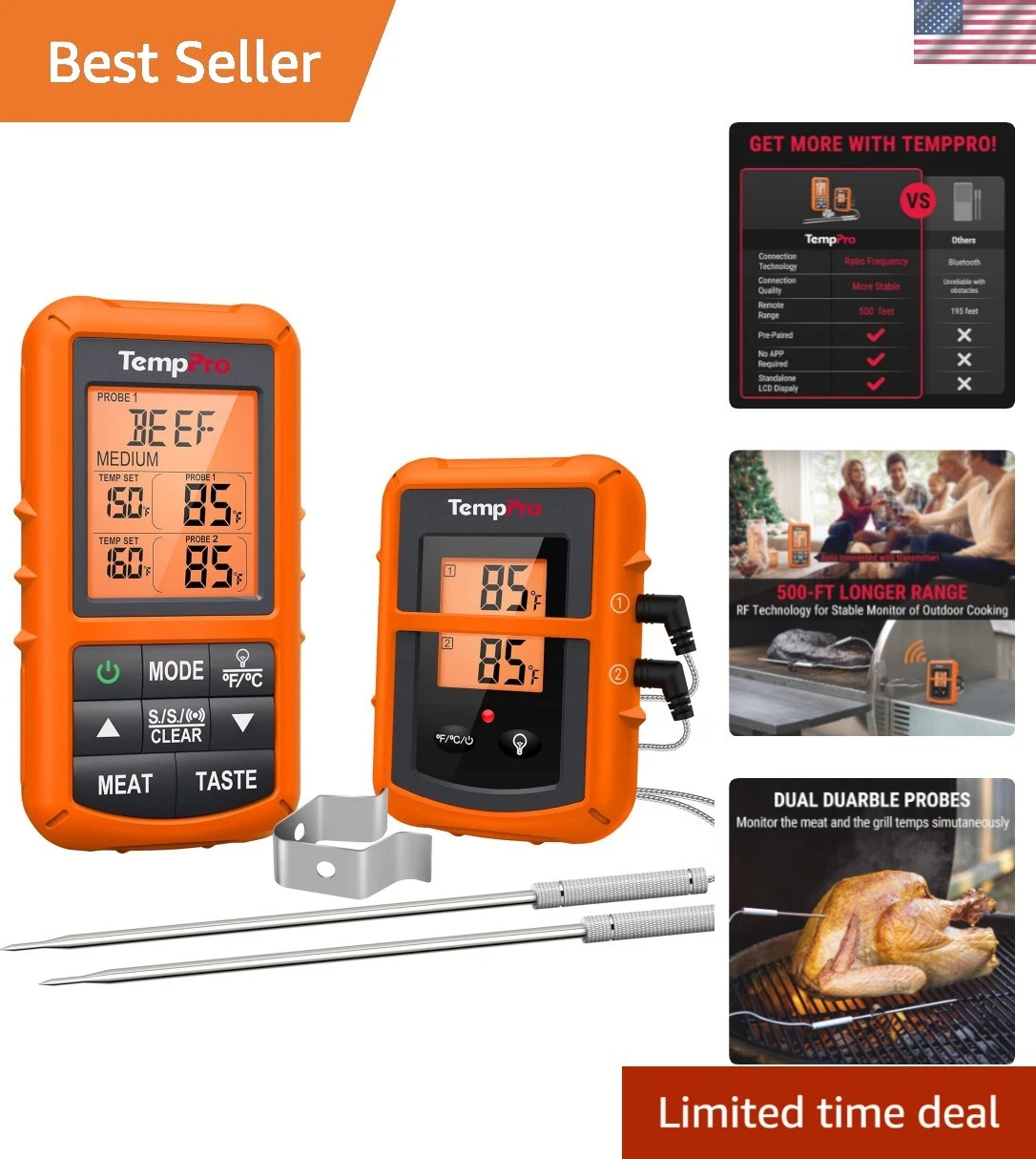 TP20 500FT Wireless Meat Thermometer with Dual Meat Probe, Digital Cooking Fo...
Opens in a new wind