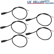 (5-pack) DC Power Jack Adapter Plug Female Pigtails 5.5mm x 2.1mm 46cm/18in