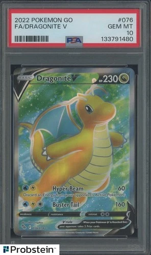 2022 Pokemon Go #076 FA Dragonite V PSA 10 GEM MINT