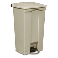 RUBBERMAID COMMERCIAL PRODUCTS FG614600BEIG Step On Trash Can,Rectangular,23 gal