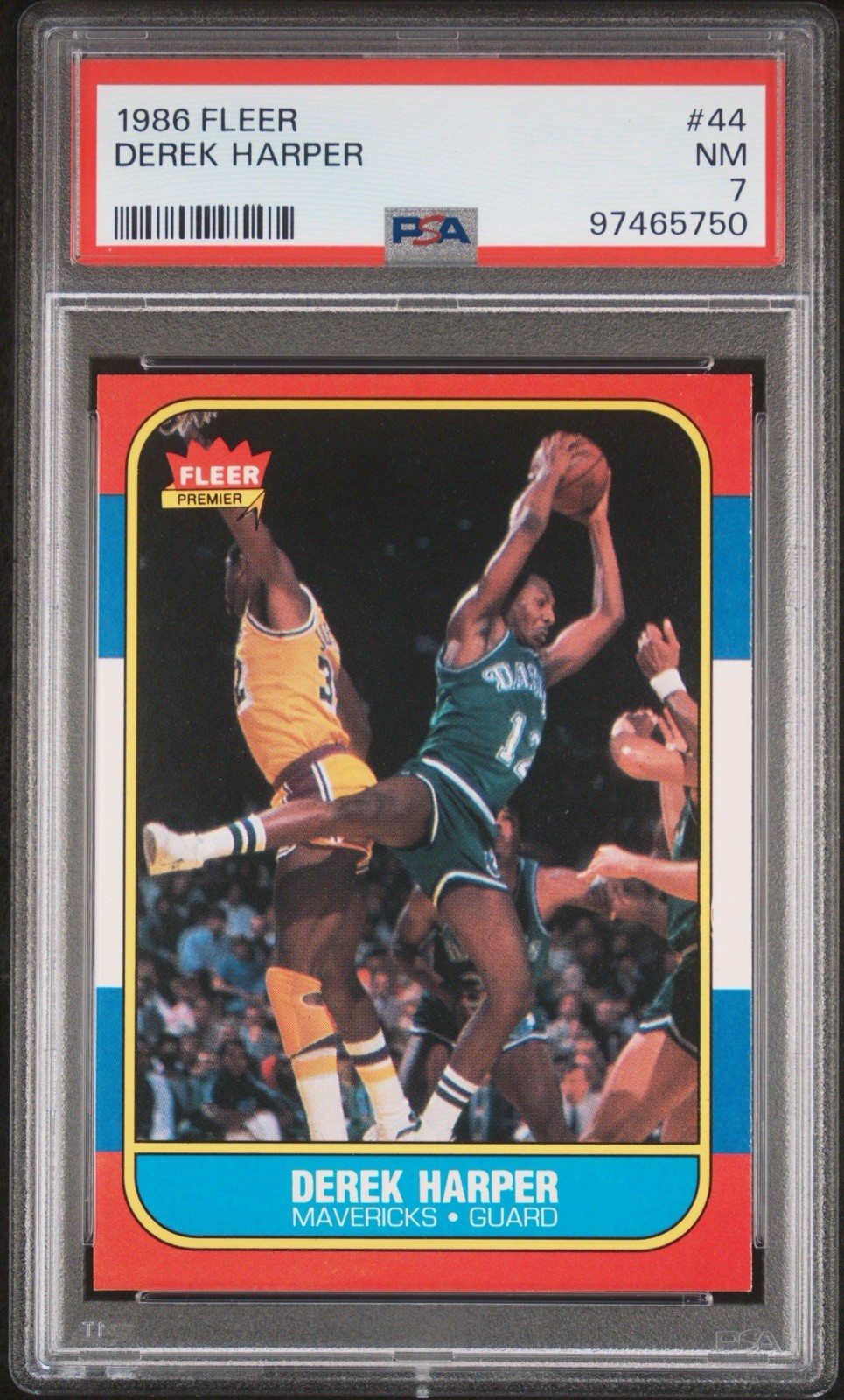 1986-87 Fleer Basketball - Derek Harper #44 PSA 7 NM