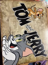 Tom & Jerry Retro Tin Sign wall decor 12.5" x 16" Made in USA S4