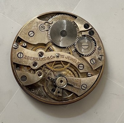 UHRWERK TASCHENUHR EBERHARD POCKET WATCH FUNKTIONSTÜCHTIG MOVEMENT DIAL