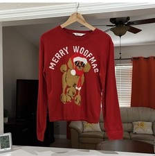 H M MERRY WOOFMAS Ugly Christmas Sweater Youth Size 16/18