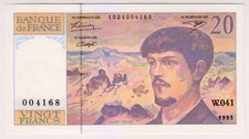 1993 France 20 Francs 004168 Paper Money Banknotes Currency