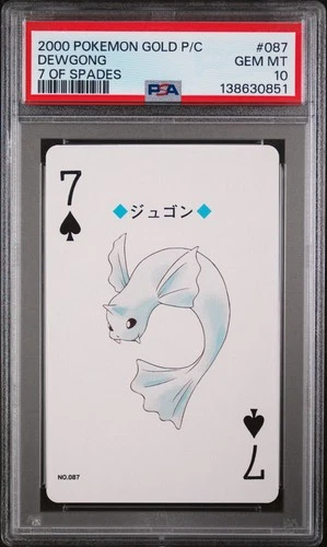 2000 POKEMON GOLD VERSION PLAYING CARDS 7 OF SPADES #087 DEWGONG PSA 10