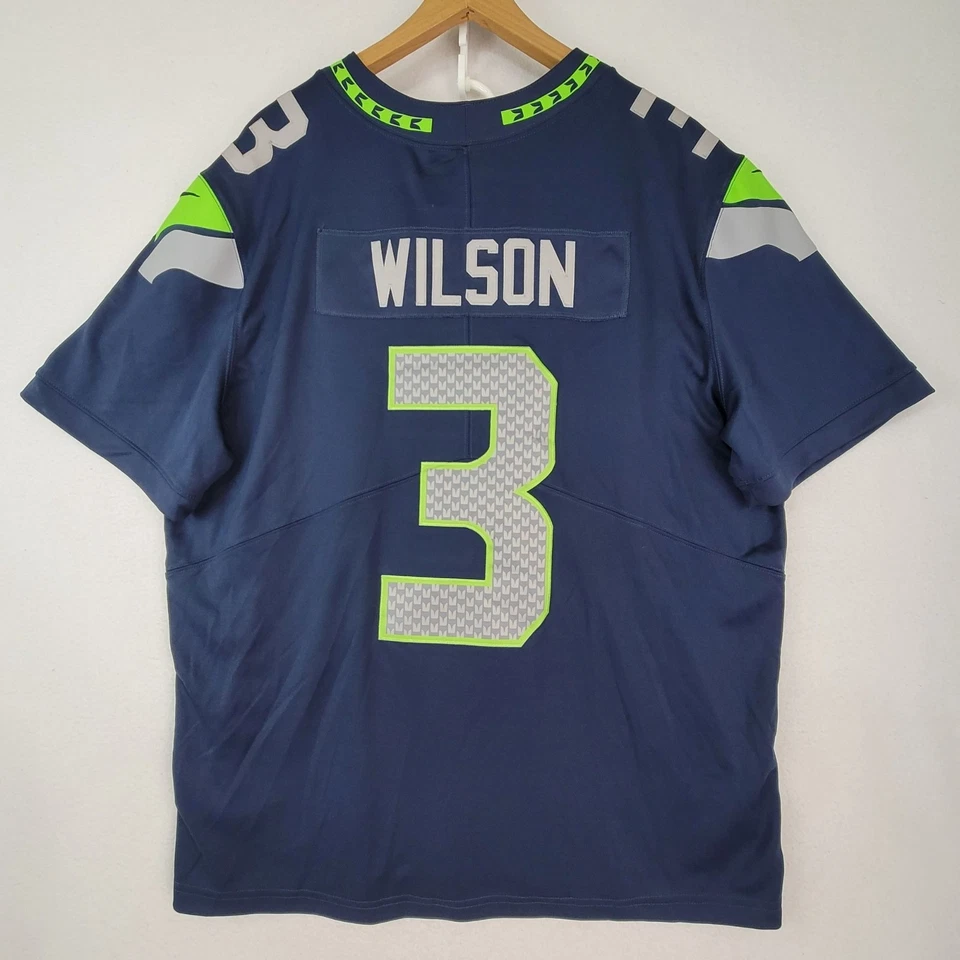 Camiseta deportiva para hombre Nike On Field Dri-Fit Seattle Seahawks Russell Wilson #3 XXL nueva con etiquetas Foto 2 de 4