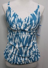 Anne Cole Women's Tankini Top, UP 50 , Turquoise, LARGE ACSK400 