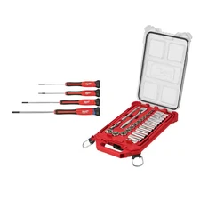 4-Piece Precision Screwdriver Set & 3/8 In. Drive SAE Ratchet and Socket Mechani