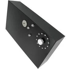 Fuel Cell Gas Tank w/ Cap & Level Sender Street Rod Aluminum Black 17 Gallon/64L