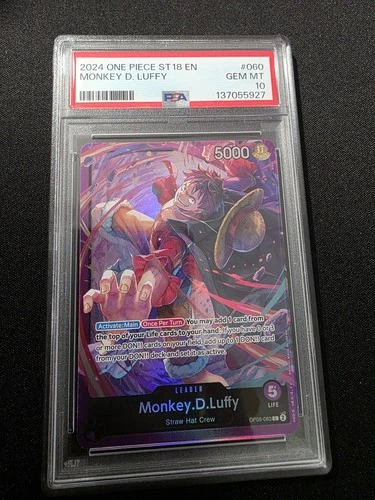Monkey D. Luffy OP05-060 One Piece LEADER PSA 10 GEM MINT