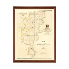 Old Map of Concordia Parish, LA 1860 - Vintage Louisiana Art