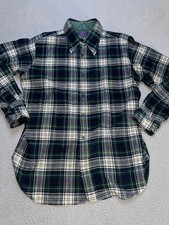 Vintage Pendleton Shirt Mens Large Green Plaid Button Up Pure Wool USA Made 70s