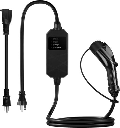 Portable Level 1/2 EV Charger 16 Amp 110-240V 25FT Cable J1772 NEMA 6-20 5-15