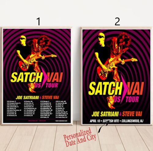 Custom Joe Satriani & Steve Vai Satchvai US Tour 2024 Poster - Bild 1 von 1