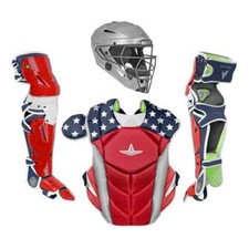 All Star MVP Pro Series Adult 16+ Baseball Catchers Gear Set USA Red White Blue