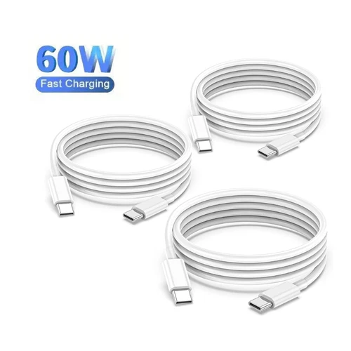 3Pack Lot 60W USB-C To USB-C Cord Type C PD Fast Charger For Samsung iPHONE 15 - Picture 1 of 8